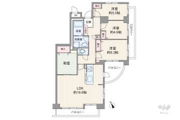 ディオフェルティ豊中3480万円：間取り図
