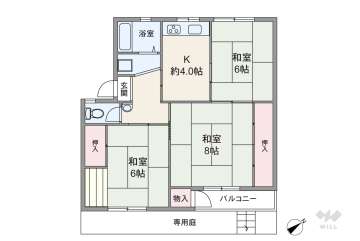 渦ヶ森コーポ19号館580万円：間取り図