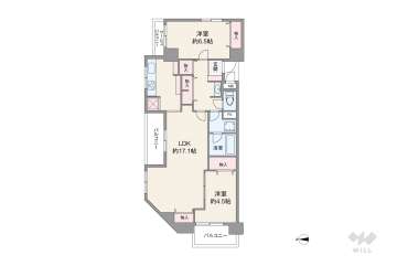 ユニハイム江戸堀3790万円：間取り図