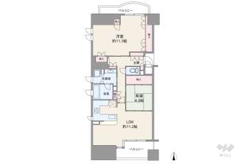 グランアッシュ谷町ラフィナーテ7998万円：間取り図