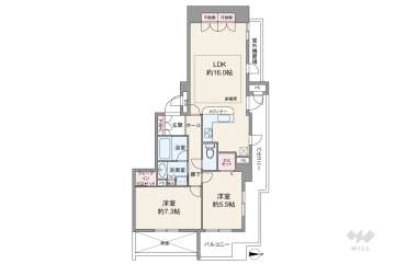 ネバーランド南堀江5580万円：間取り図