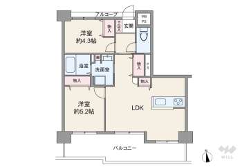ローレル武庫之荘1590万円：間取り図