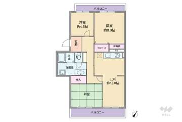公団千里緑丘団地３９号棟2100万円：間取り図