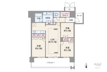 MJR堺筋本町タワー12800万円：間取り図