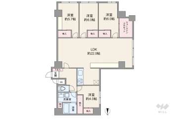 ユニ船場6480万円：間取り図