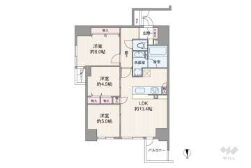 プレサンスロジェ心斎橋8280万円：間取り図