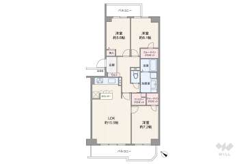 星和プラネタウン千里南第1期B棟（射手座のまち）2990万円：間取り図
