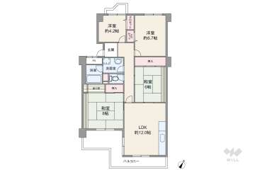 公社山田西第三次団地A-3棟2580万円：間取り図