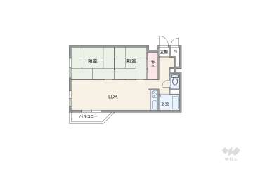 伊丹グリーンハイツ980万円：間取り図