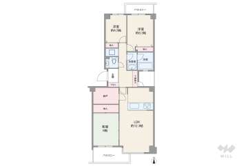 岡本シティハウス4280万円：間取り図