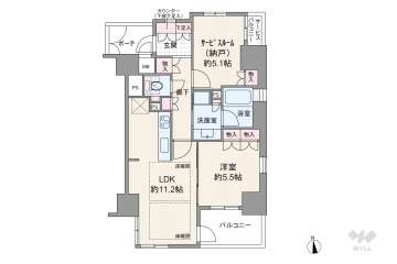 アデレイド新福島4898万円：間取り図