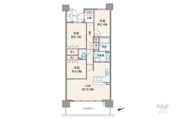 阿波座ライズタワーズマーク207380万円：間取り図