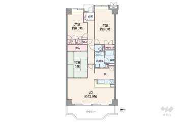 レックスパーク猪名川890万円：間取り図