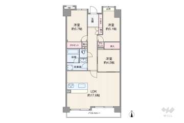 ロイヤルメドゥ東心斎橋5980万円：間取り図