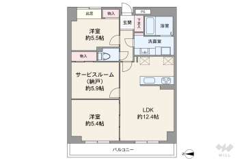 パシフィック難波グラシア4680万円：間取り図