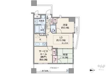 セレッソコート中之島公園4880万円：間取り図