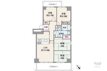 星和プラネタウン千里南第1期C棟（射手座のまち）3180万円：間取り図