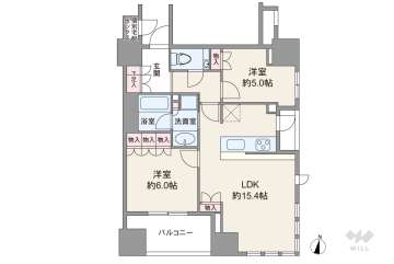 ザ・パークハウス 大阪梅田タワー11167万円：間取り図