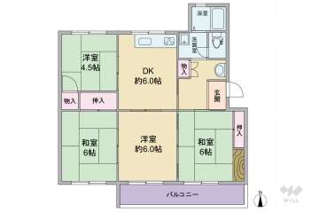 公社清和台住宅３号棟270万円：間取り図