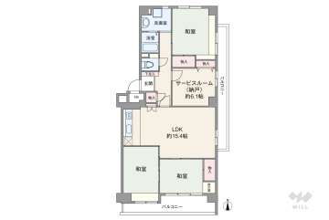 コープ野村稲西1500万円：間取り図