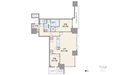 シエリアタワー大阪堀江12500万円：間取り図