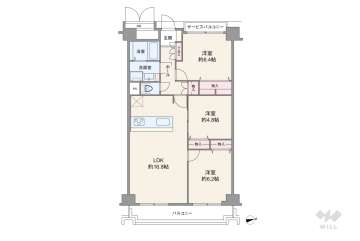 箕面東コーポラス2690万円：間取り図