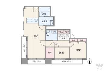 ユニ船場4680万円：間取り図