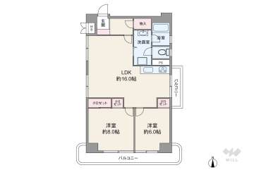 チサンマンション靱公園3980万円：間取り図