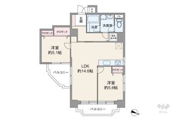 ハイネス阿波座2980万円：間取り図