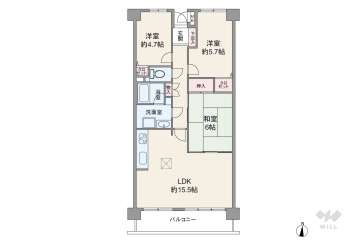 ファミール日進一番館1390万円：間取り図