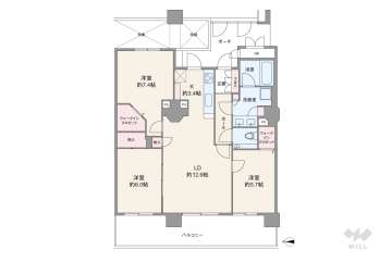 コムズシティ野江D棟7280万円：間取り図