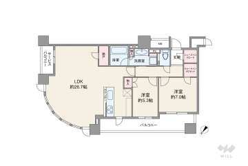 シエリアタワー中之島17800万円：間取り図