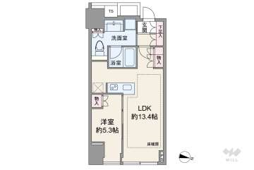 Brillia(ブリリア) Tower 堂島12800万円：間取り図