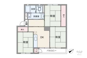 渦ヶ森コーポ11号館280万円：間取り図