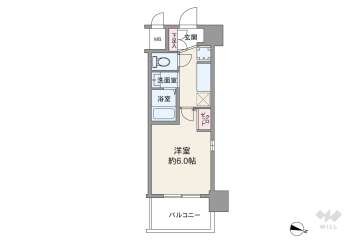 エステムコート難波サウスプレイス6 ラグジー1850万円：間取り図