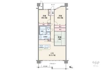 ロイヤルヴィーゼ芦屋4580万円：間取り図