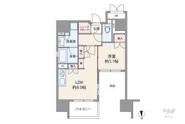 ソルティア大手前3598万円：間取り図