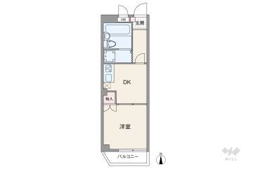 朝日プラザ末吉橋1390万円：間取り図