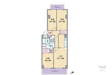 日興豊中緑丘スカイマンション2899万円：間取り図