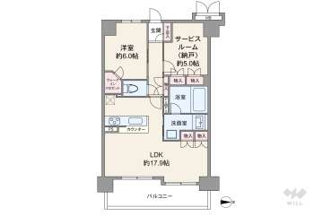 ザ大阪レジデンス備後町7480万円：間取り図