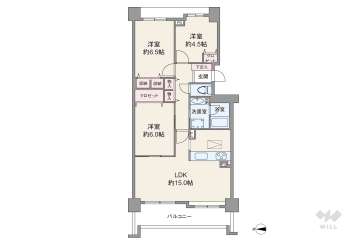 ＲＩＣイーストコート10番街1番館2550万円：間取り図