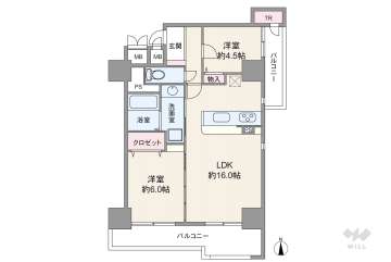 RICイーストコート8番街1番館2480万円：間取り図