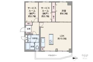 サンメゾン与力4598万円：間取り図