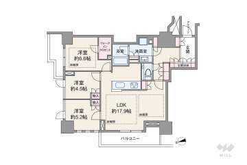 プラウドタワー梅田豊崎13500万円：間取り図
