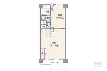 ユニハイム阿波座2800万円：間取り図