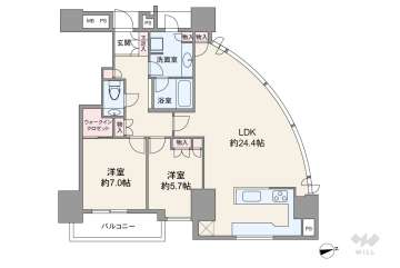 シティタワー大阪8980万円：間取り図
