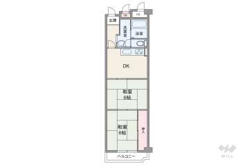 ローレルハイツ北天満2号棟2480万円：間取り図