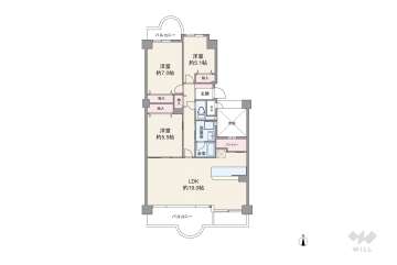 ＲＩＣウエストコート5番街2番館3080万円：間取り図