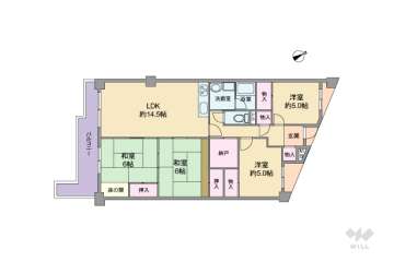プレジデント箕面Ｂ棟1480万円：間取り図