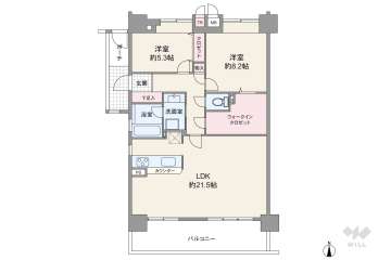 西宮マリナパークシティ花のまちマリナヴィラ3400万円：間取り図